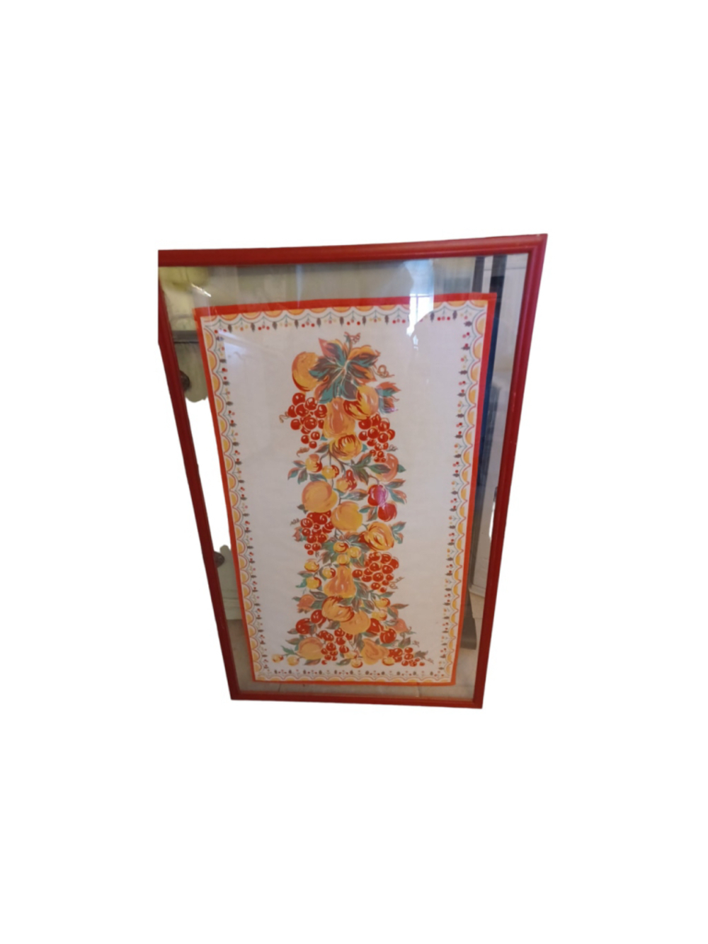 Vintage Framed linen hand printed Canada by Leacock Prince.